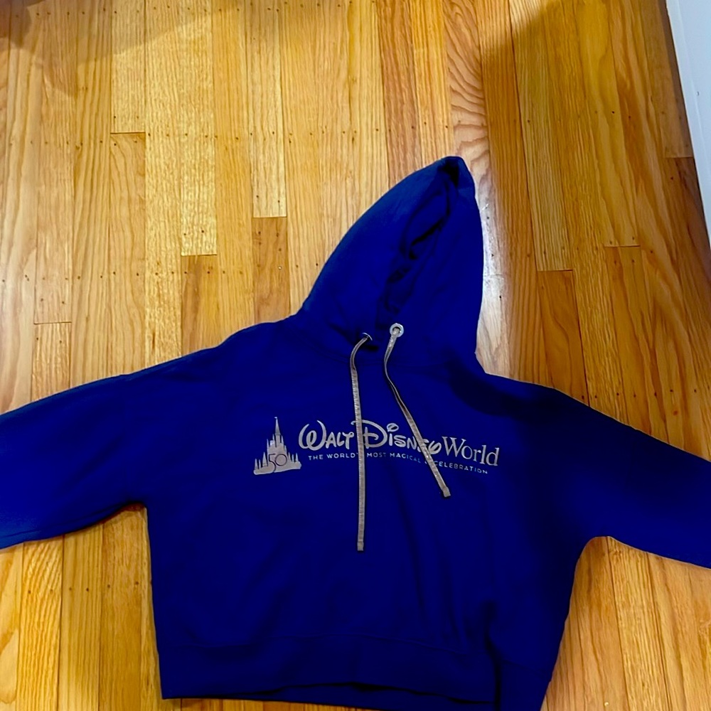Blue Walt Disney cropped hoodie-sweater for kids